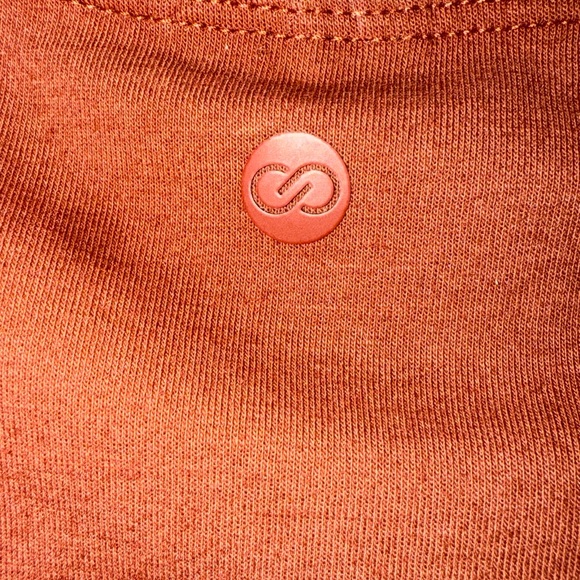 Calia Womens L Performance Rib Mock Crop Tank In Red Brown NWT - Picture 7 of 7